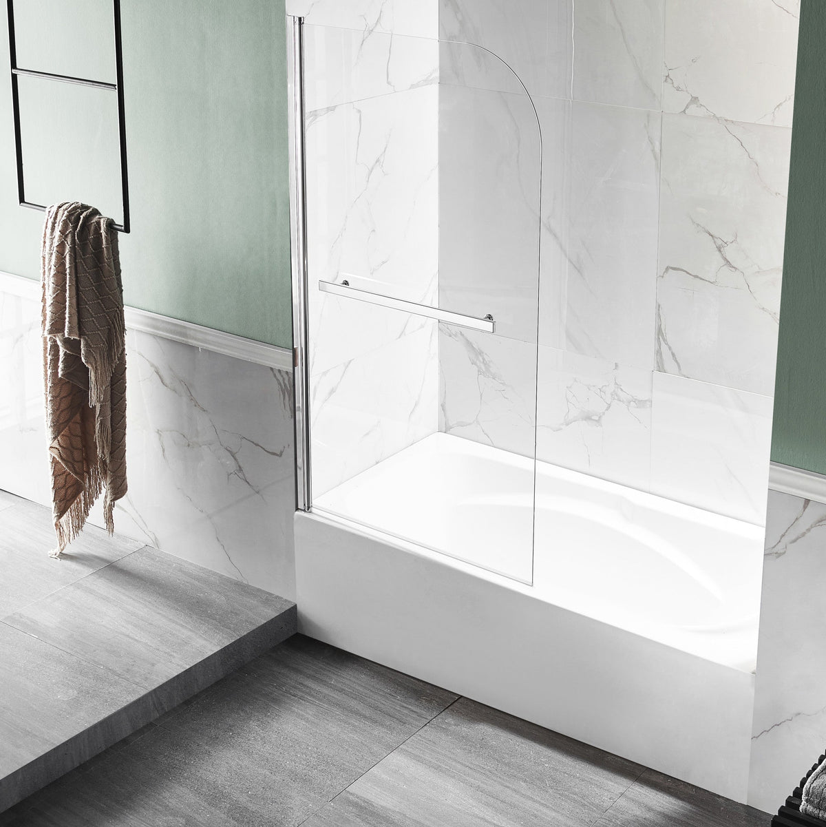 28 x 56 Tub Shower Door, Myth Frameless TSUNAMI GUARD in. with