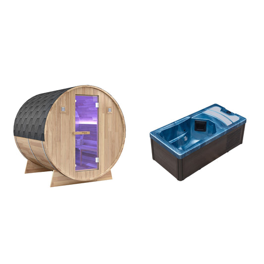 Outdoor Sauna, 4 Person Electric Rock Built-in Chiller