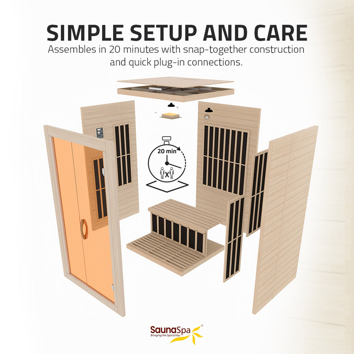 Infrared Sauna, Viti Person Indoor Hemlock