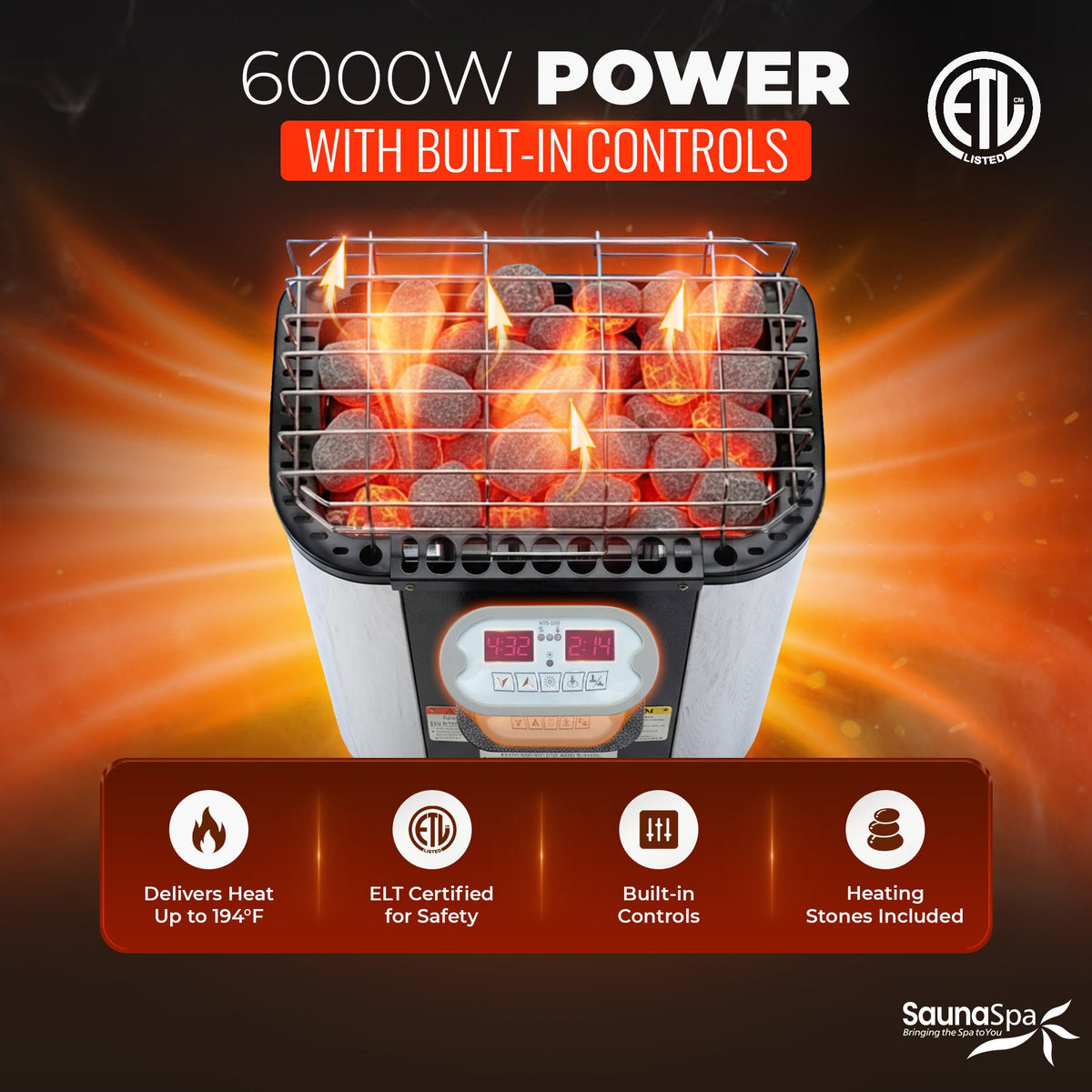 Outdoor Sauna, 4 Person Electric Rock 1-Hp Chiller