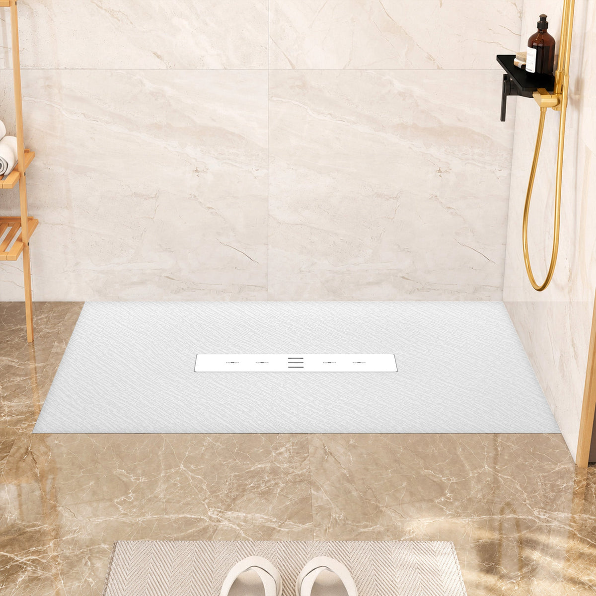 59 x 32 Shower Base, Center Drain, Pan Only Compliant