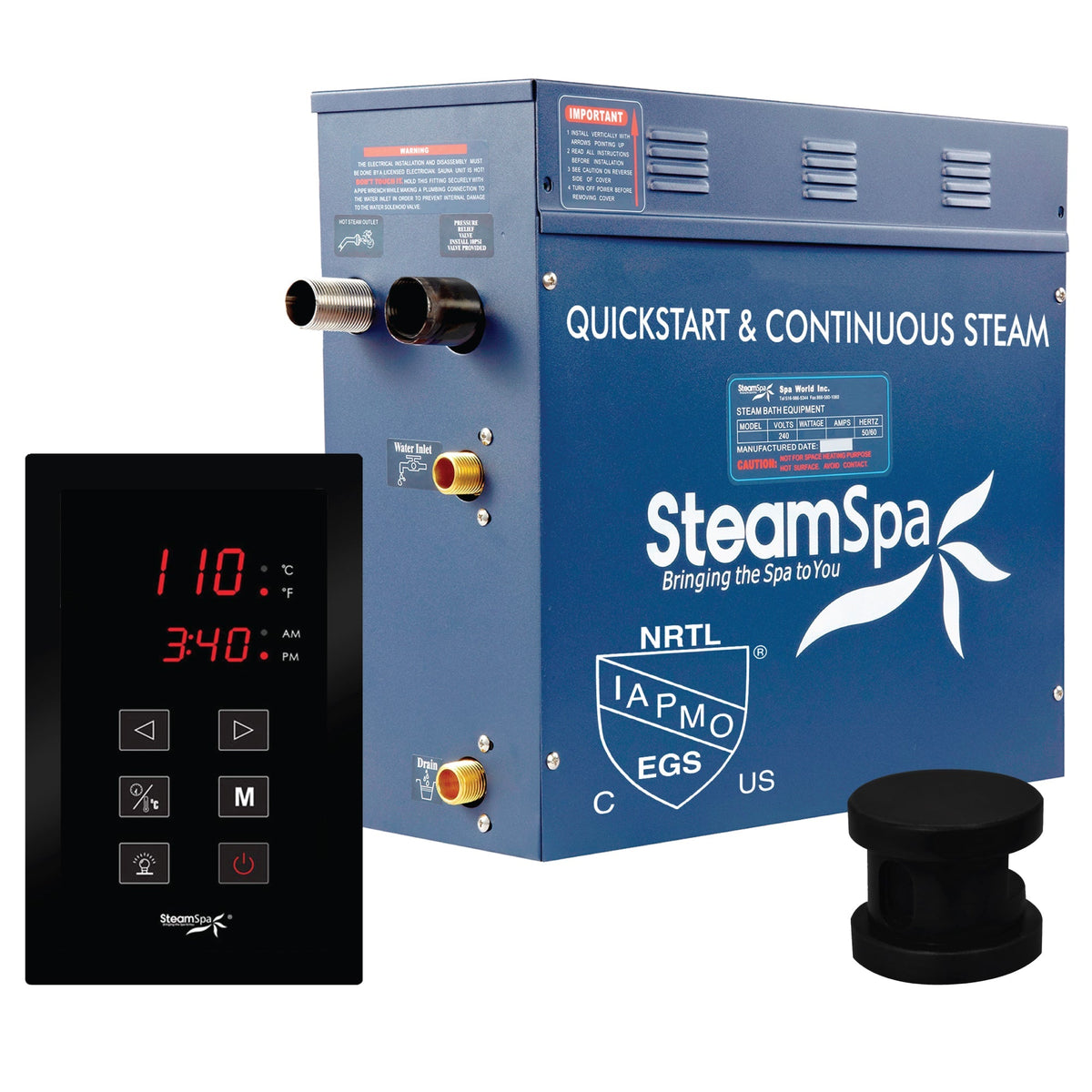 Steam Shower Generator, Full Package, Oasis Series