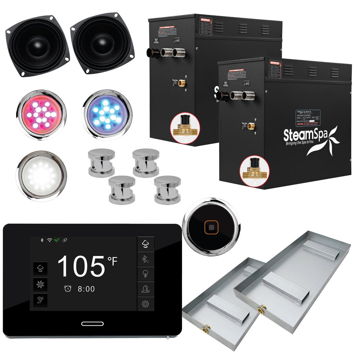 Steam Shower Generator, Full Package, Black