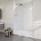Ember Series 34 in. x 78 in Framed Arch Fixed Shower Screen Door with 8mm Tempered Clear or Fluted Glass