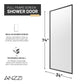 Welle 34 in. x 74 in. Framed Fixed Shower Screen Door with 5/16" (8mm) Tempered Fluted or Clear Glass