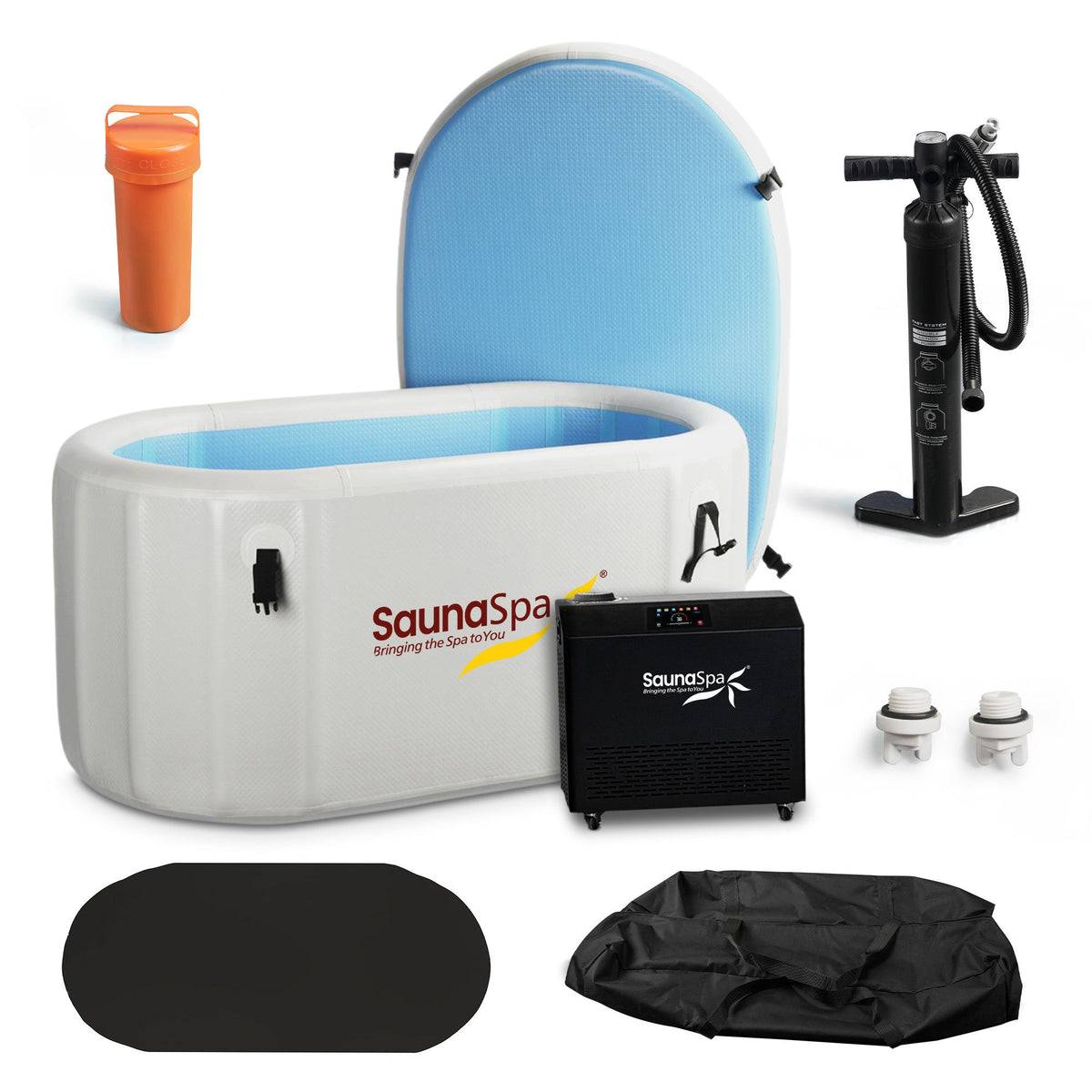 Cold Plunge Tub, Kodiak Person Inflatable Ice Kit Gray