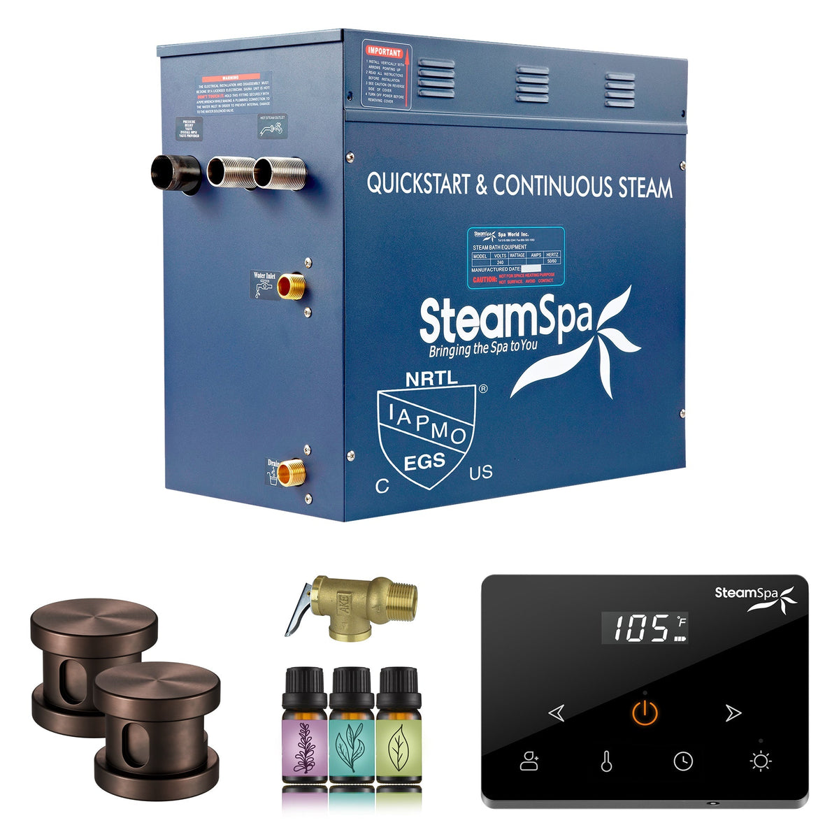Steam Shower Generator, Full Package, Oasis Wireless Series