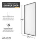 Welle 34 in. x 74 in. Framed Fixed Shower Screen Door with 5/16" (8mm) Tempered Fluted or Clear Glass