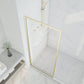 34 x 74 Framed Shower Door, Welle Fixed Screen Tempered Clear Glass