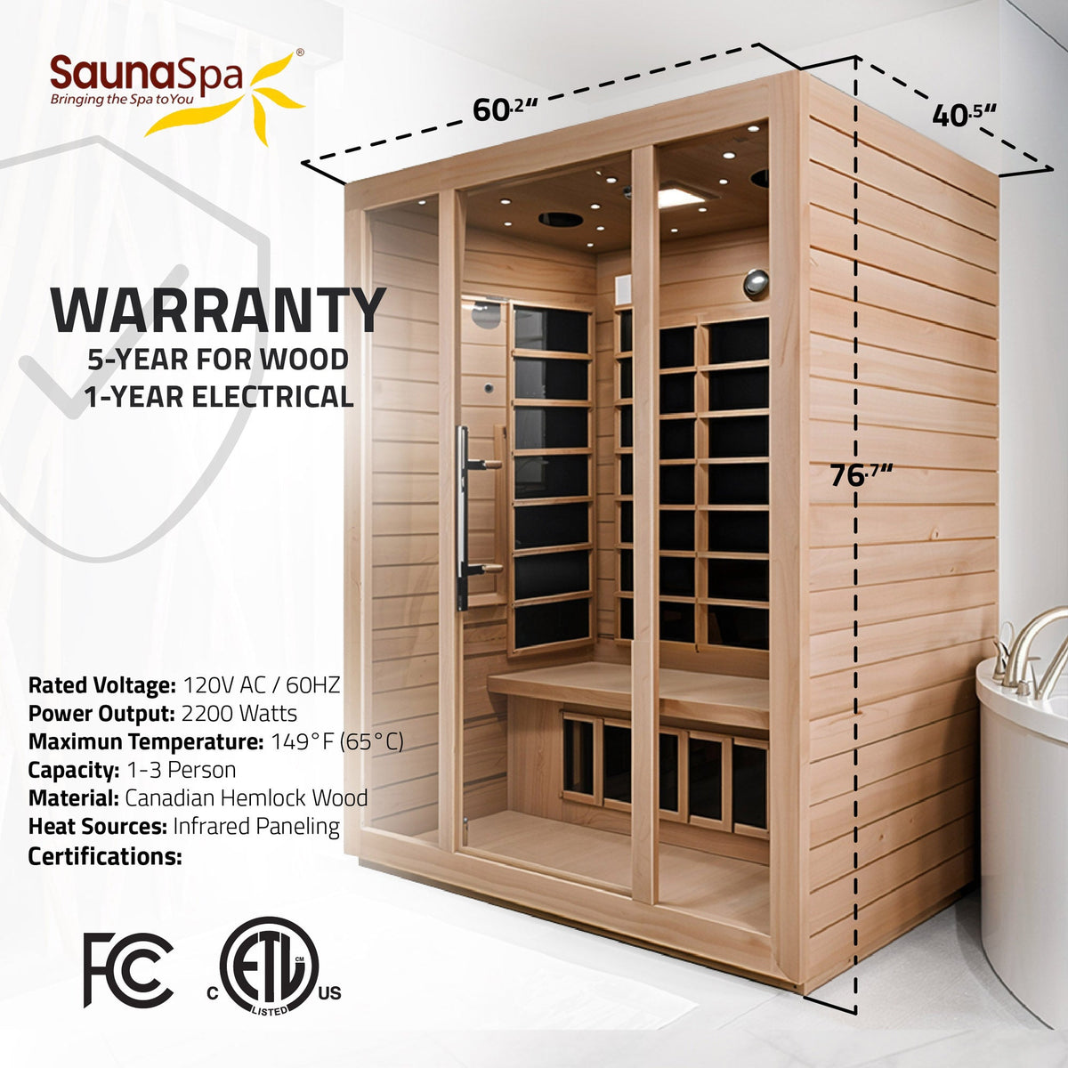 Infrared Sauna, Maldives Person Indoor Hemlock