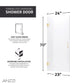 Fellow Series 24 in. x 70 in. Frameless Hinged Shower Door with Clear/Frosted Tempered Glass and Tsunami Guard