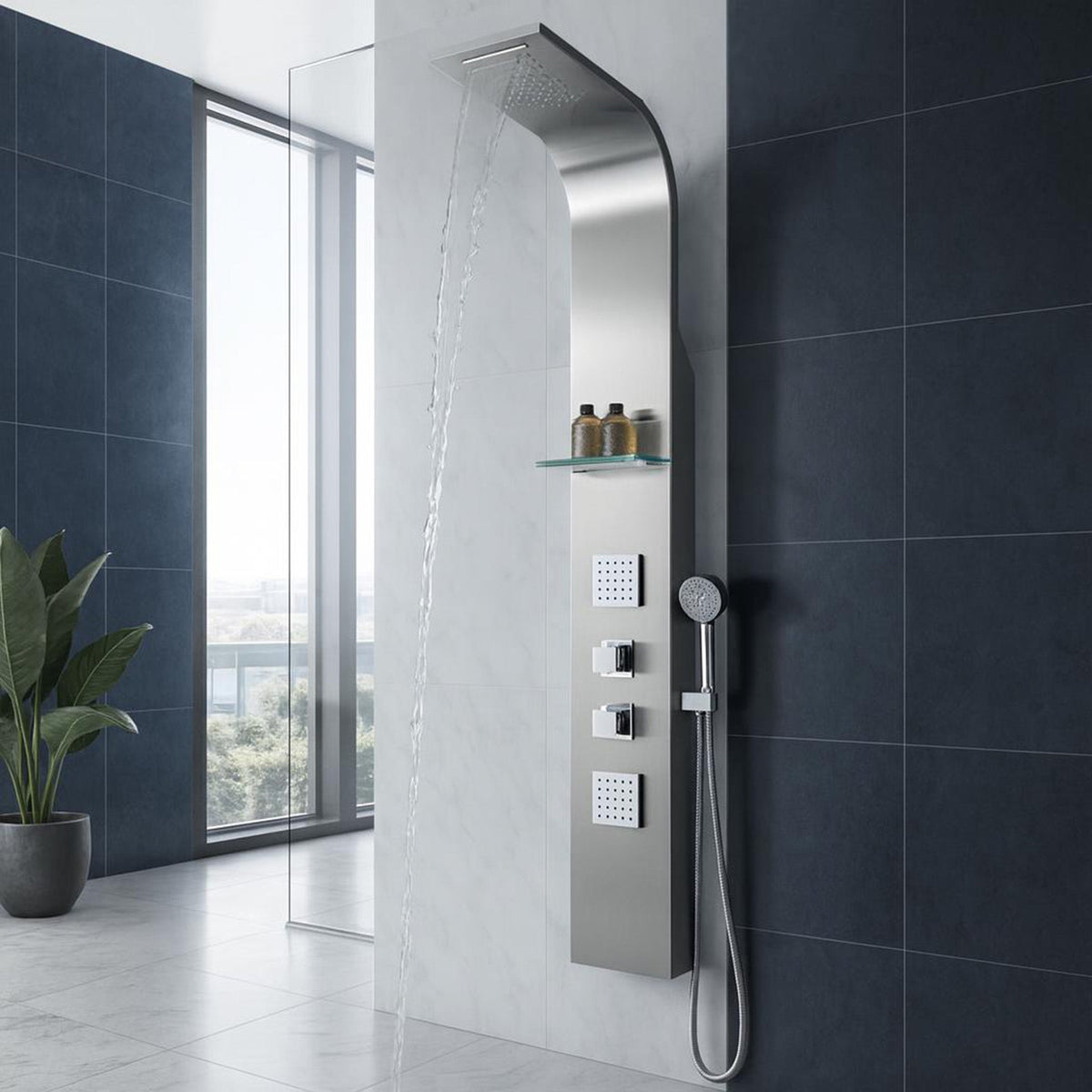 Shower Panel, Niagara Jetted Full Body Stainless Steel