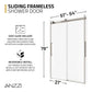 54 x 76 Frameless Shower Door, Stellar Sliding Tsunami Guard