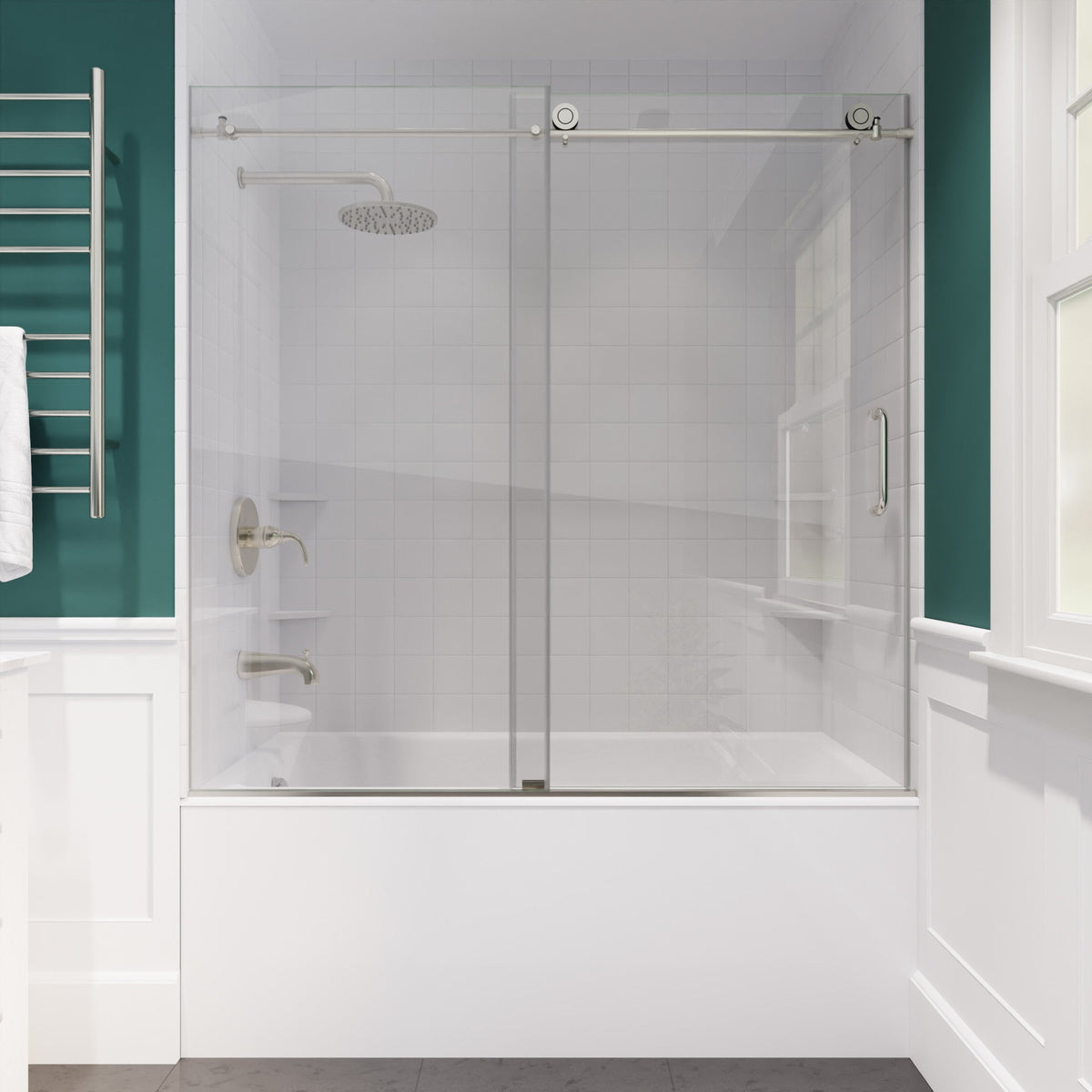 60 x 62 Tub Shower Door, Don Frameless Sliding