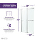 48 x 76 Frameless Shower Door, Kahn Sliding Tsunami Guard Tempered Glass