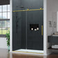 60 x 76 Frameless Shower Door, Mountain Reversible Sliding Deco Multiple Finishes