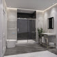 60 x 76 Frameless Shower Door, Rhodes Sliding Tsunami Guard