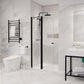 34 x 72 Frameless Shower Door, Romance Hinged Tsunami Guard Tempered Glass