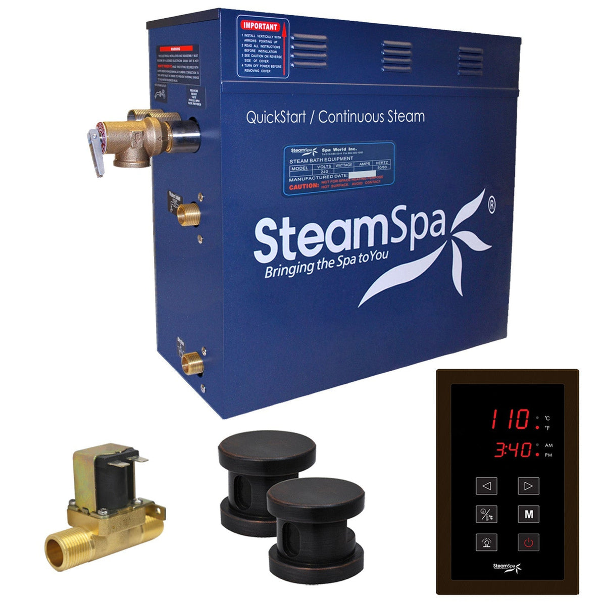 Steam Shower Generator, Full Package, Oasis