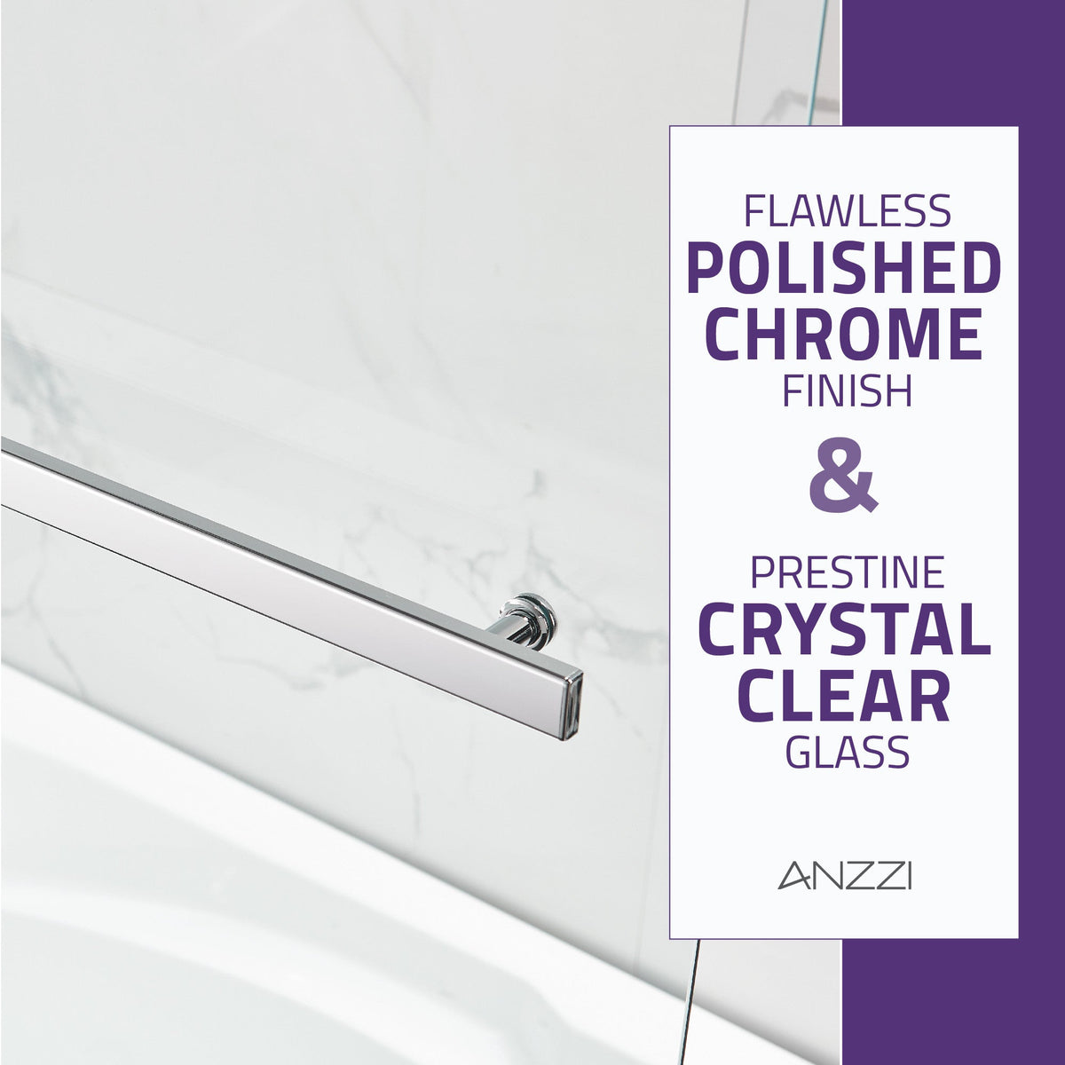 48 x 58 Tub Shower Door, Galleon Frameless TSUNAMI GUARD in. with