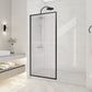 34 x 74 Framed Shower Door, Welle Fixed Screen Tempered Clear Glass