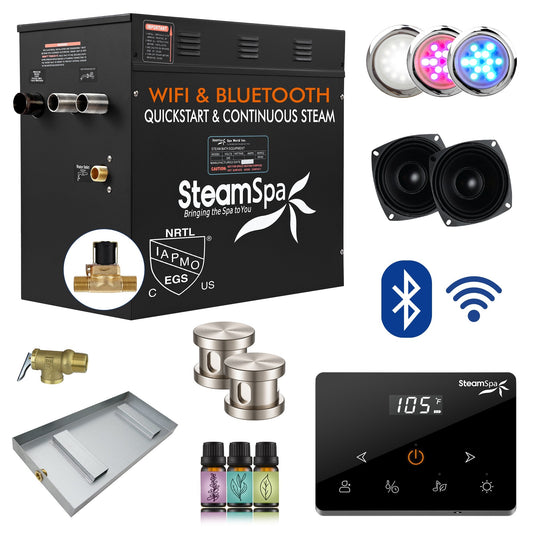 Steam Shower Generator, Full Package, Black Wireless