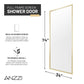 Welle 34 in. x 74 in. Framed Fixed Shower Screen Door with 5/16" (8mm) Tempered Fluted or Clear Glass