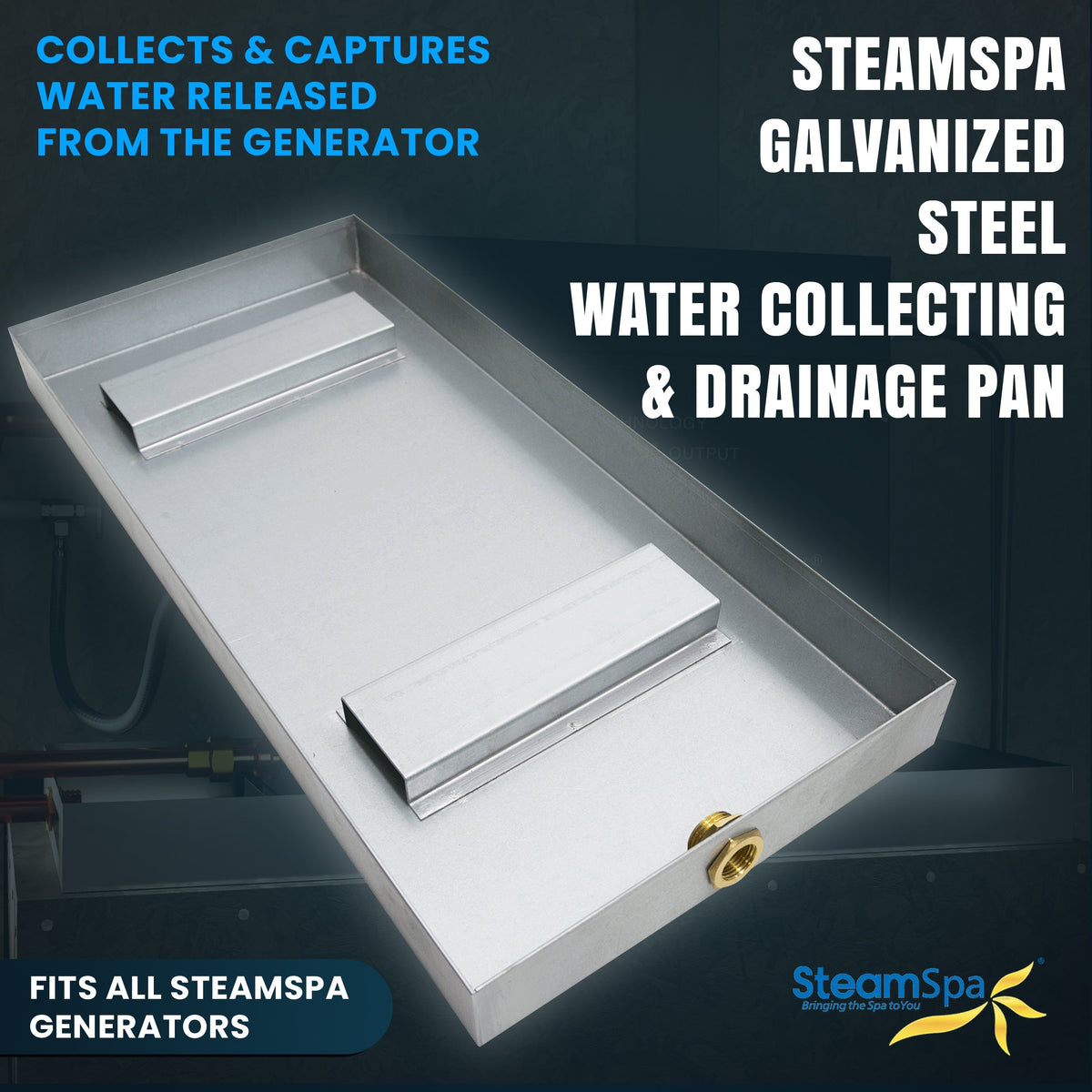 21 x 10 Steam Shower Accessory, Pan Only, Component x Galvanized Steel