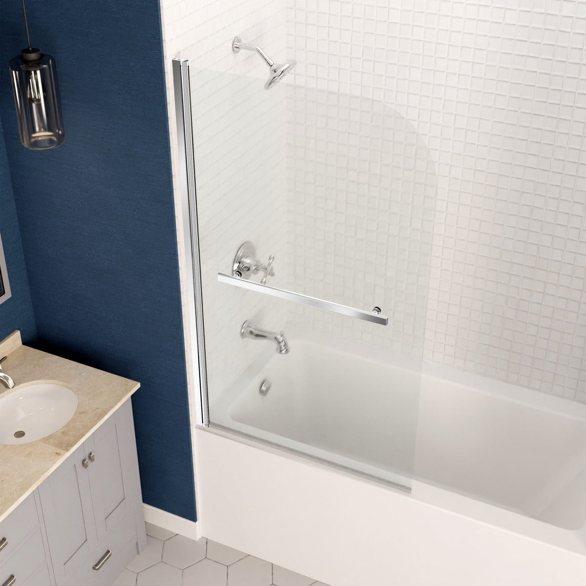 28 x 56 Tub Shower Door, Myth Frameless TSUNAMI GUARD in. with