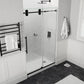 ANZZI 60 in. x 76 in. Frameless Sliding Shower Door, 3/8" TSUNAMI GUARD Glass, Exposed Rollers and RHINO ALLOY Hardware