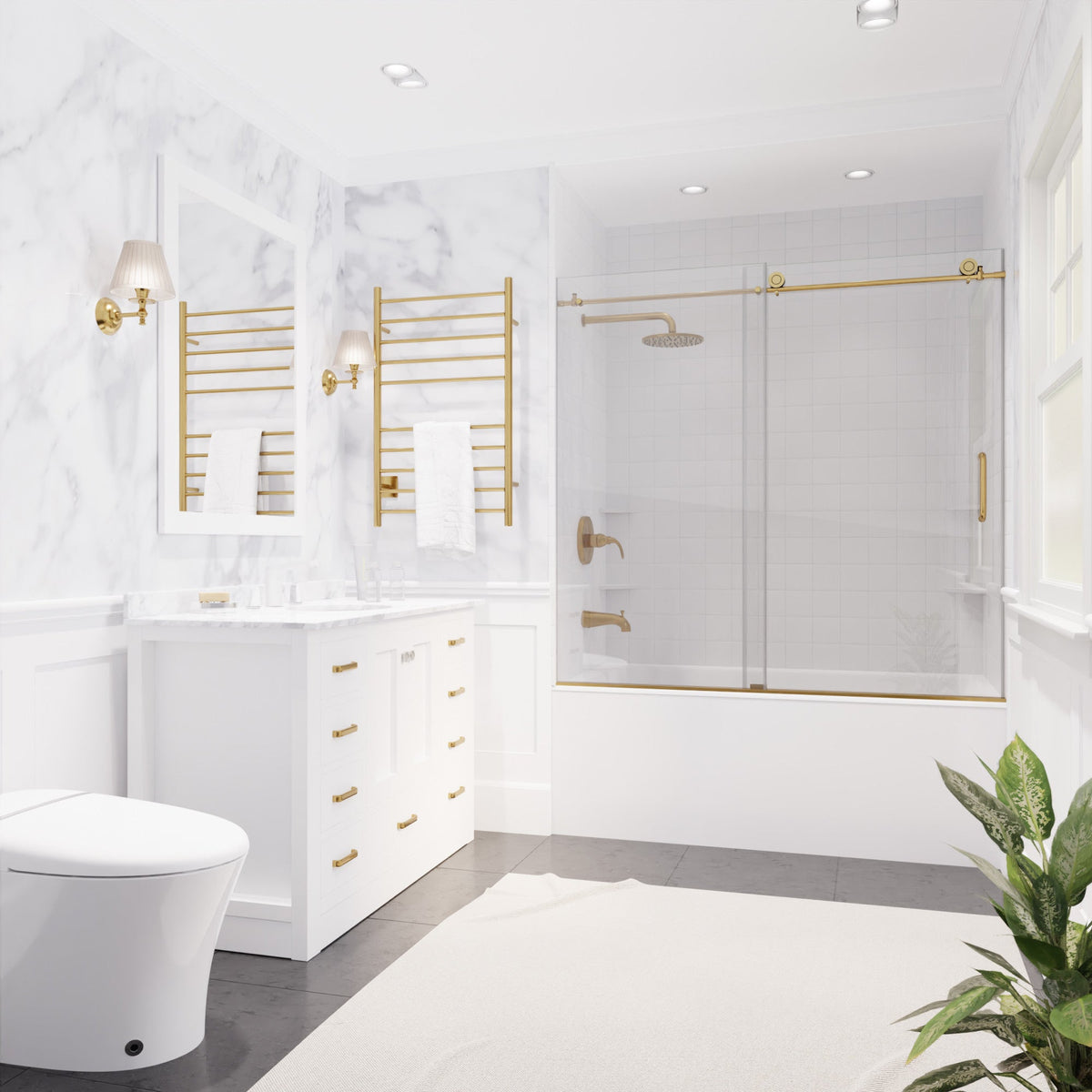 60 x 62 Tub Shower Door, Don Frameless Sliding