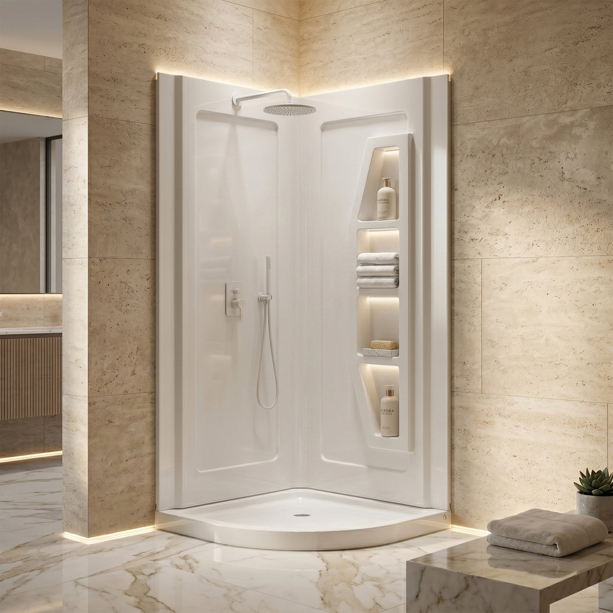 36 x 36 Shower Wall Panel, Walls Only, Gradient x DIY Friendly