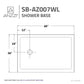 60 x 36 Shower Base, Pan Only, ANZZI Colossi Threshold Durable