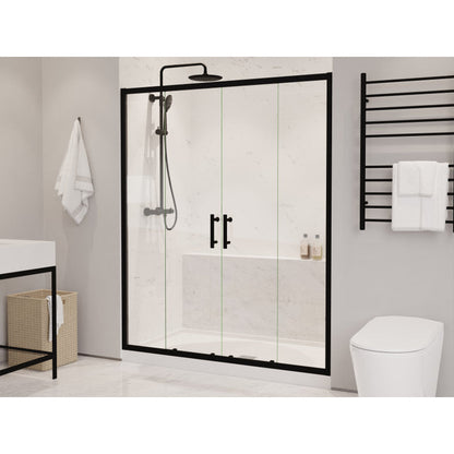 Romance Series 59 to 60 in. x 70 in. Sliding Framed Shower Door with Tsunami Guard Tempered Clear Glass