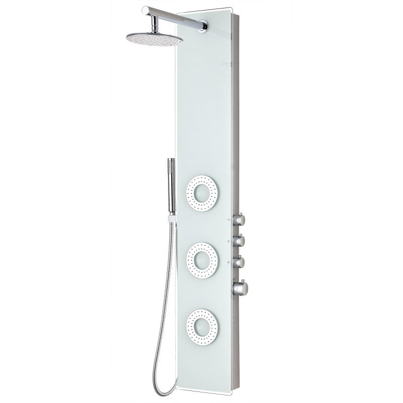 Shower Panel, Lynn Jetted Full Body Wand White