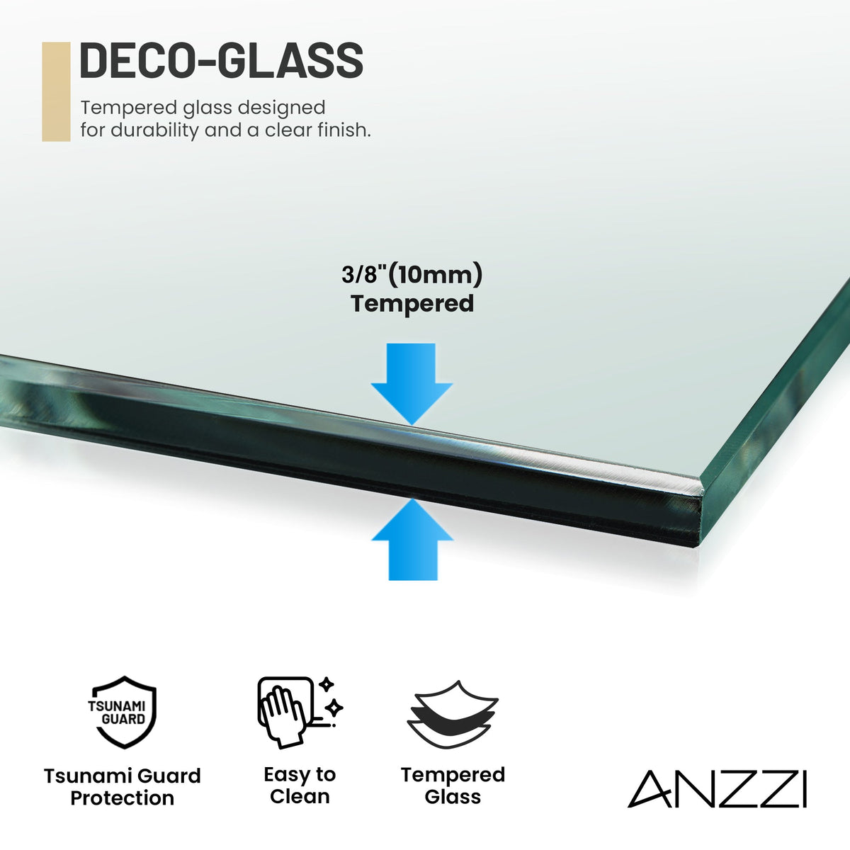 54 x 76 Frameless Shower Door, Madam Sliding Tempered Clear