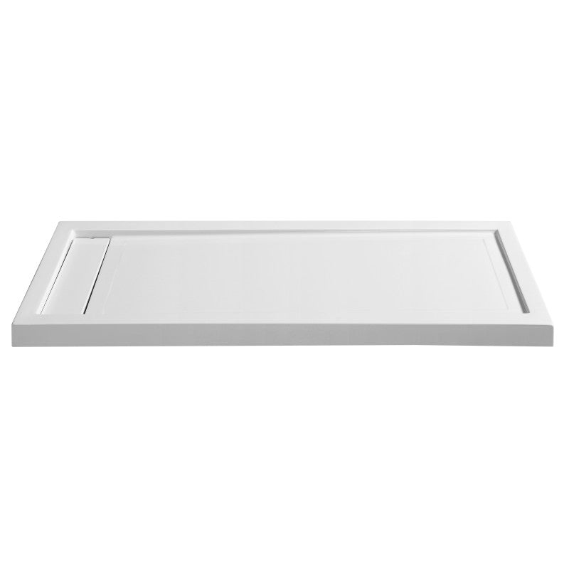 Meadow Base Series 60 in. L x 32 in. W Alcove Shower Shower Pan Base with Reversible Drain in Glossy White Acrylic
