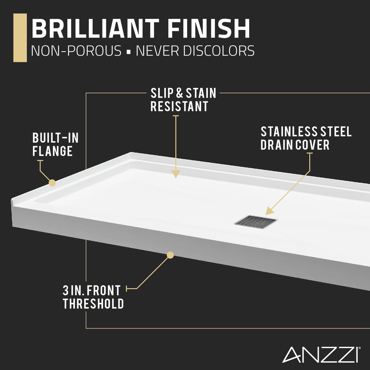 60 x 32 Frameless Shower Door, Center Drain, Pan Only