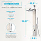 Dion Series 39 in. 2-Jetted Shower Tower with Heavy Rain Shower and Body Jets and Spray Wand