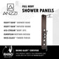 Pure 59 in. 3-Jetted Full Body Shower Panel System with Heavy Rain Shower and Spray Wand in Mahogany Style Deco-Glass