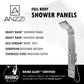 Shower Panel, Echo Jetted Full Body Brushed Steel