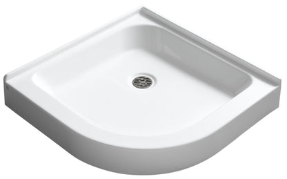 Randi Base Series 36 in. L x 36 in. W Corner Shower Shower Pan Base with Center Drain in Glossy White Marine Acrylic