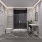 60 x 76 Frameless Shower Door, Rhodes Sliding Tsunami Guard