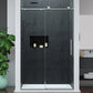 Mountain 48 in. W x 76 in. H Reversible Frameless Sliding Glass Shower Door with Soft-Close System - Multiple Finishes