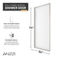 34 x 74 Framed Shower Door, Welle Fixed Screen Tempered Clear Glass