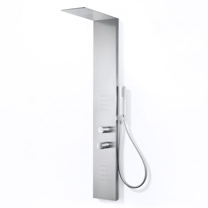Collines Series 55 in. 2-Jetted Shower Tower with Heavy Rain Shower and Jets and Spray Wand