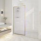 34 x 74 Framed Shower Door, Welle Fixed Screen Tempered Clear Glass