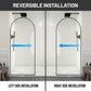 34 x 78 Framed Shower Door, Ember Arch Fixed Screen Fluted Glass