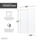 Madam Series 44 to 48 in. x 76 in. Sliding Frameless Shower Door with Tsunami Guard Tempered Glass
