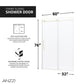 Madam Series 56 to 60 in. x 76 in. Frameless Sliding Shower Door with Clear or Tinted Tempered Glass and Tsunami Guard